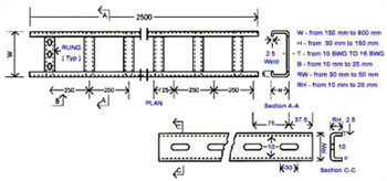 Ladder Type Cable Trays Drawing